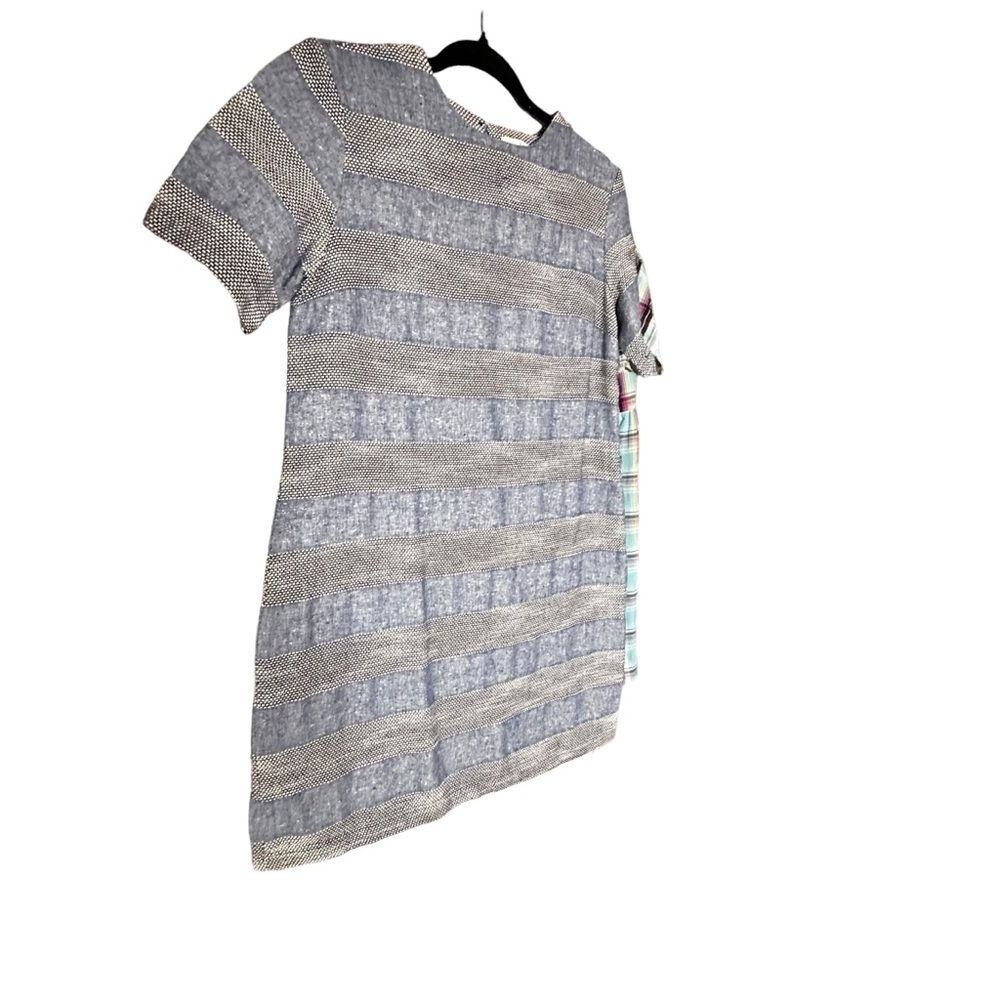 Clemence t-shirt dress cotton linen blend stripped texture 28 - Picture 8 of 10